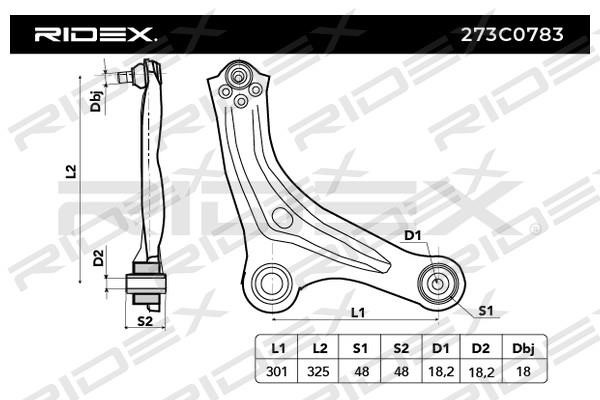 Ridex 273C0783 Track Control Arm 273C0783: Buy near me in Poland at 2407.PL - Good price!