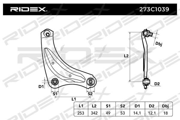 Ridex 273C1039 Track Control Arm 273C1039: Buy near me in Poland at 2407.PL - Good price!