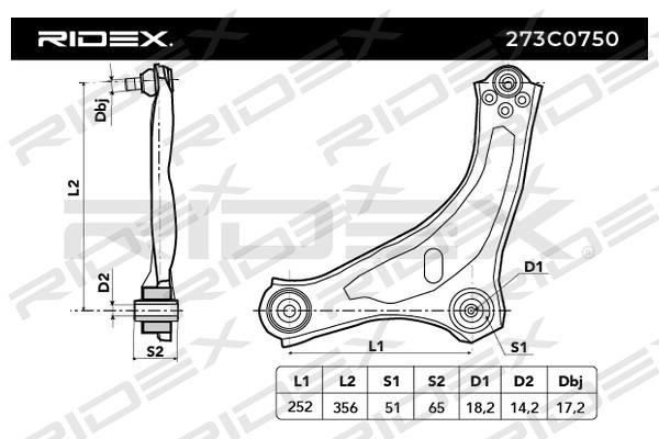 Ridex 273C0750 Track Control Arm 273C0750: Buy near me in Poland at 2407.PL - Good price!