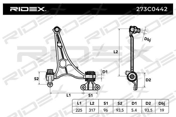 Ridex 273C0442 Track Control Arm 273C0442: Buy near me in Poland at 2407.PL - Good price!