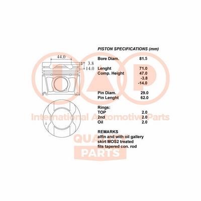 IAP 100-14081 Tłok 10014081: Dobra cena w Polsce na 2407.PL - Kup Teraz!