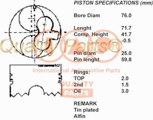 IAP 100-09032 Piston 10009032: Buy near me in Poland at 2407.PL - Good price!