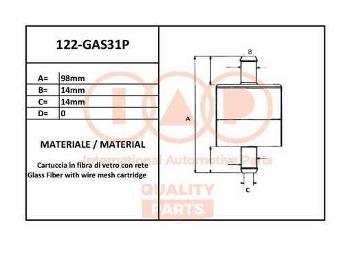 IAP 122-GAS31P Фільтр палива 122GAS31P: Приваблива ціна - Купити у Польщі на 2407.PL!