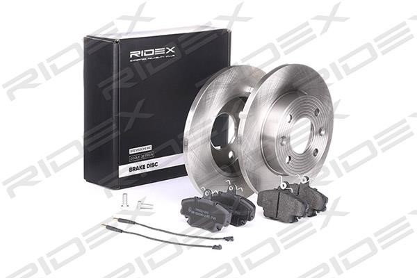 Ridex 3405B0095 Brake discs with pads front non-ventilated, set 3405B0095: Buy near me in Poland at 2407.PL - Good price!