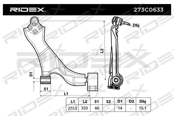 Ridex 273C0633 Track Control Arm 273C0633: Buy near me at 2407.PL in Poland at an Affordable price!