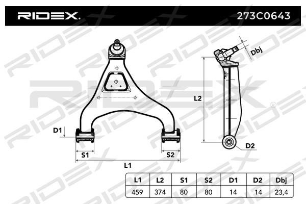 Ridex 273C0643 Track Control Arm 273C0643: Buy near me in Poland at 2407.PL - Good price!