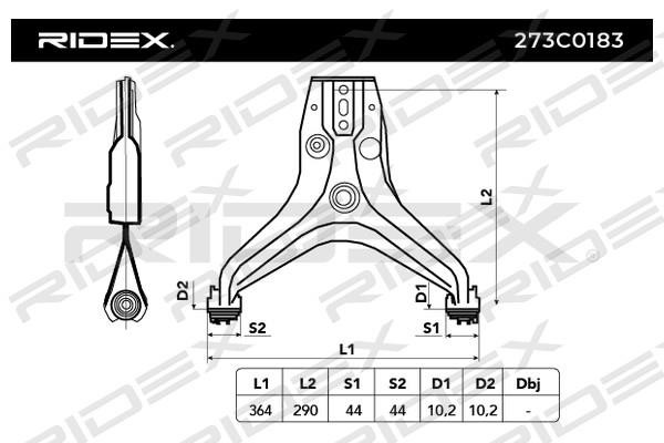 Ridex 273C0183 Рычаг подвески 273C0183: Отличная цена - Купить в Польше на 2407.PL!