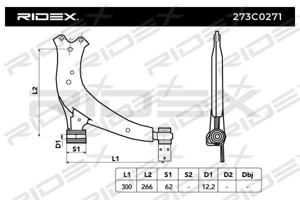 Ridex 273C0271 Track Control Arm 273C0271: Buy near me in Poland at 2407.PL - Good price!