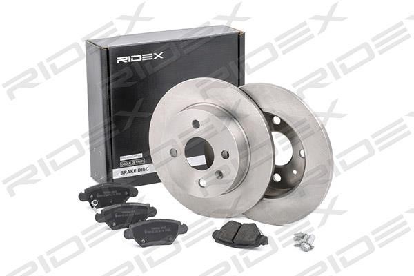 Ridex 3405B0081 Brake discs with pads rear non-ventilated, set 3405B0081: Buy near me in Poland at 2407.PL - Good price!