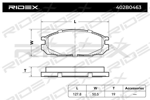 Ridex 402B0463 Brake Pad Set, disc brake 402B0463: Buy near me in Poland at 2407.PL - Good price!