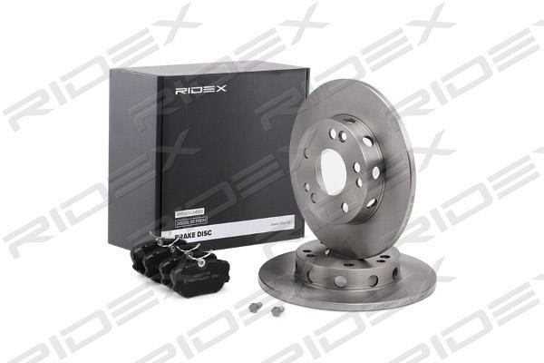 Ridex 3405B0236 Brake discs with pads front non-ventilated, set 3405B0236: Buy near me in Poland at 2407.PL - Good price!