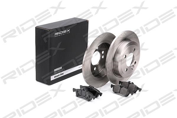 Ridex 3405B0160 Brake discs with pads rear non-ventilated, set 3405B0160: Buy near me in Poland at 2407.PL - Good price!