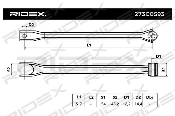 Ridex 273C0593 Track Control Arm 273C0593: Buy near me at 2407.PL in Poland at an Affordable price!