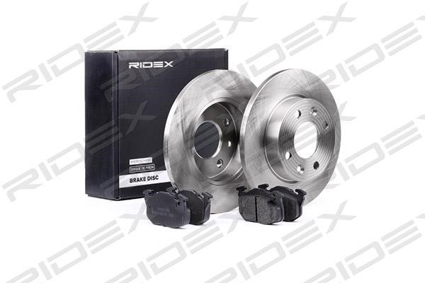 Ridex 3405B0225 Brake discs with pads front non-ventilated, set 3405B0225: Buy near me in Poland at 2407.PL - Good price!