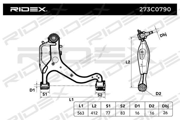 Ridex 273C0790 Track Control Arm 273C0790: Buy near me in Poland at 2407.PL - Good price!