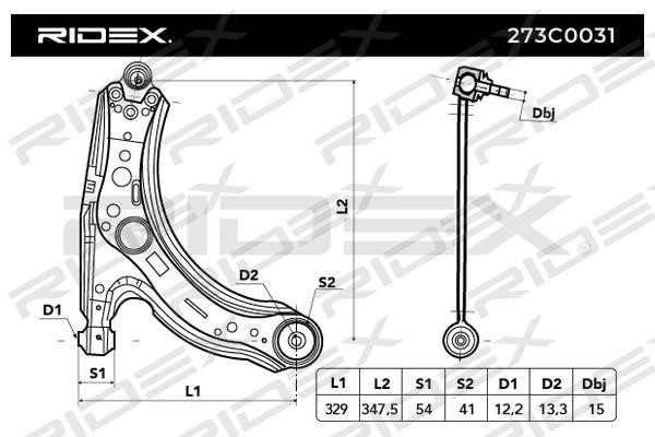 Ridex 273C0031 Track Control Arm 273C0031: Buy near me in Poland at 2407.PL - Good price!