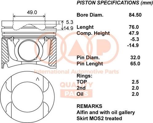 IAP 100-13175 Piston 10013175: Buy near me in Poland at 2407.PL - Good price!