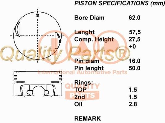 IAP 101-16012 Piston 10116012: Buy near me in Poland at 2407.PL - Good price!