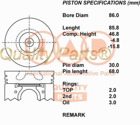 IAP 100-11056 Piston 10011056: Buy near me in Poland at 2407.PL - Good price!