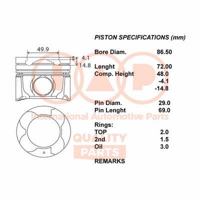 IAP 100-17205 Piston 10017205: Buy near me in Poland at 2407.PL - Good price!