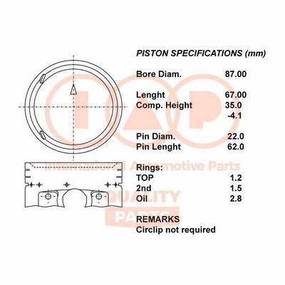 IAP 100-12059 Piston 10012059: Buy near me in Poland at 2407.PL - Good price!