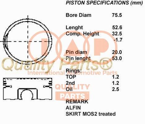 IAP 101-21070 Piston 10121070: Buy near me in Poland at 2407.PL - Good price!