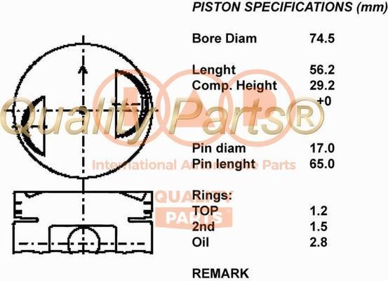 IAP 100-16033 Piston 10016033: Buy near me in Poland at 2407.PL - Good price!