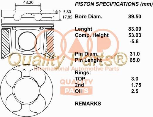 IAP 100-13161 Piston 10013161: Buy near me at 2407.PL in Poland at an Affordable price!