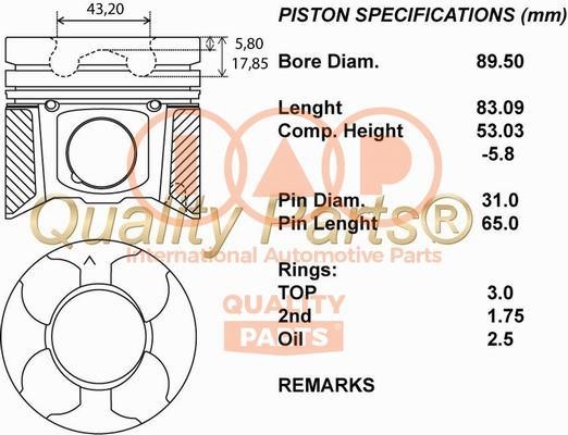 IAP 100-13161 Piston 10013161: Buy near me in Poland at 2407.PL - Good price!