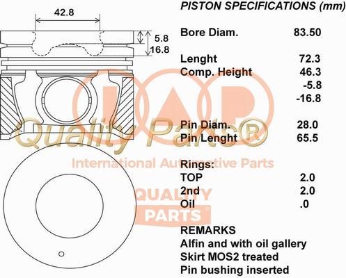 IAP 100-07189 Piston 10007189: Buy near me in Poland at 2407.PL - Good price!