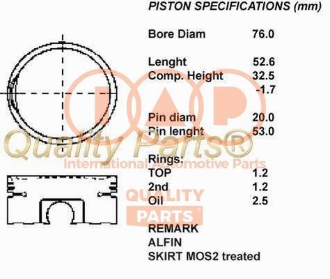 IAP 101-21071 Piston 10121071: Buy near me in Poland at 2407.PL - Good price!