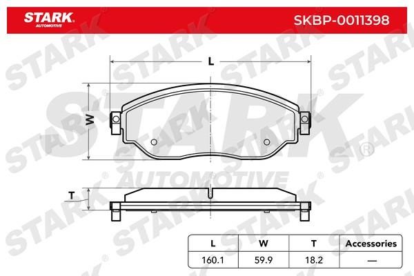 Stark SKBP-0011398 Brake Pad Set, disc brake SKBP0011398: Buy near me in Poland at 2407.PL - Good price!