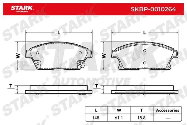 Stark SKBP-0010264 Гальмівні колодки, комплект SKBP0010264: Приваблива ціна - Купити у Польщі на 2407.PL!