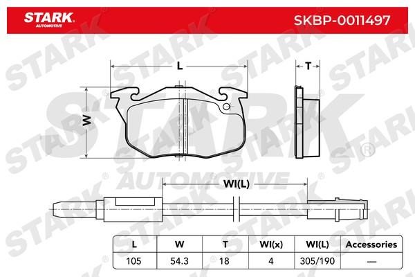 Stark SKBP-0011497 Brake Pad Set, disc brake SKBP0011497: Buy near me in Poland at 2407.PL - Good price!
