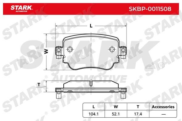 Stark SKBP-0011508 Brake Pad Set, disc brake SKBP0011508: Buy near me in Poland at 2407.PL - Good price!