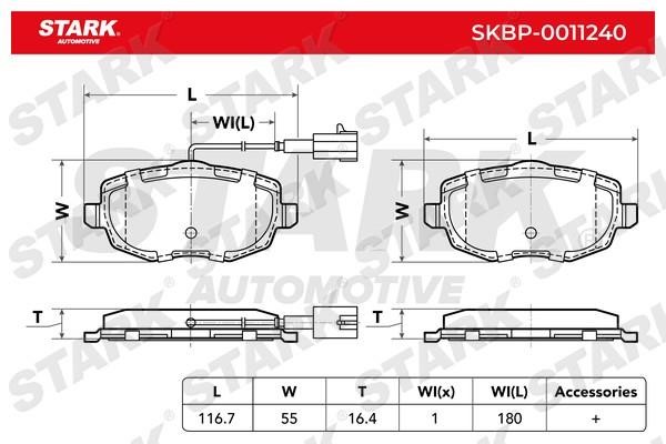Stark SKBP-0011240 Гальмівні колодки, комплект SKBP0011240: Приваблива ціна - Купити у Польщі на 2407.PL!