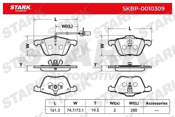 Stark SKBP-0010309 Тормозные колодки дисковые, комплект SKBP0010309: Отличная цена - Купить в Польше на 2407.PL!