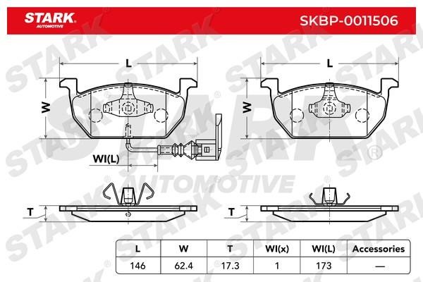 Stark SKBP-0011506 Brake Pad Set, disc brake SKBP0011506: Buy near me in Poland at 2407.PL - Good price!