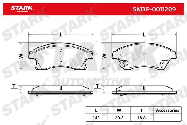 Stark SKBP-0011209 Brake Pad Set, disc brake SKBP0011209: Buy near me in Poland at 2407.PL - Good price!