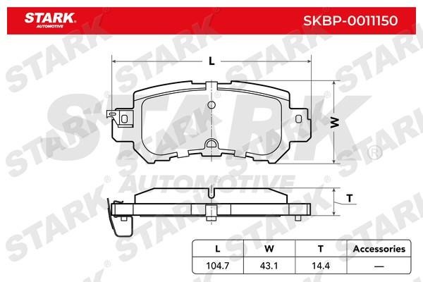 Stark SKBP-0011150 Brake Pad Set, disc brake SKBP0011150: Buy near me at 2407.PL in Poland at an Affordable price!