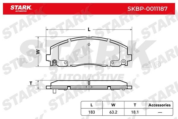 Stark SKBP-0011187 Brake Pad Set, disc brake SKBP0011187: Buy near me in Poland at 2407.PL - Good price!