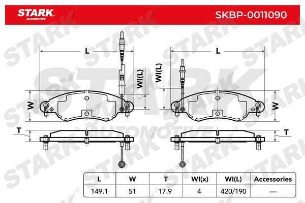 Stark SKBP-0011090 Scheibenbremsbeläge, Set SKBP0011090: Kaufen Sie zu einem guten Preis in Polen bei 2407.PL!