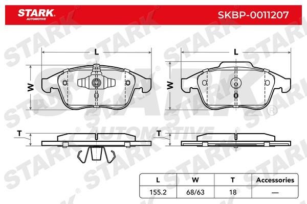 Stark SKBP-0011207 Гальмівні колодки, комплект SKBP0011207: Приваблива ціна - Купити у Польщі на 2407.PL!