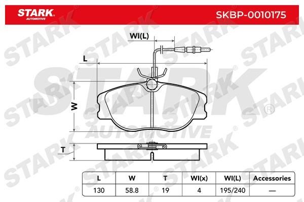 Stark SKBP-0010175 Brake Pad Set, disc brake SKBP0010175: Buy near me in Poland at 2407.PL - Good price!