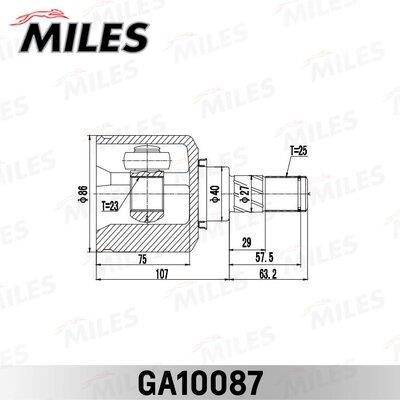 Miles GA10087 Joint kit, drive shaft GA10087: Buy near me in Poland at 2407.PL - Good price!