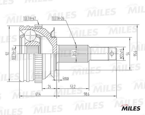 Miles GA20534 Joint kit, drive shaft GA20534: Buy near me at 2407.PL in Poland at an Affordable price!