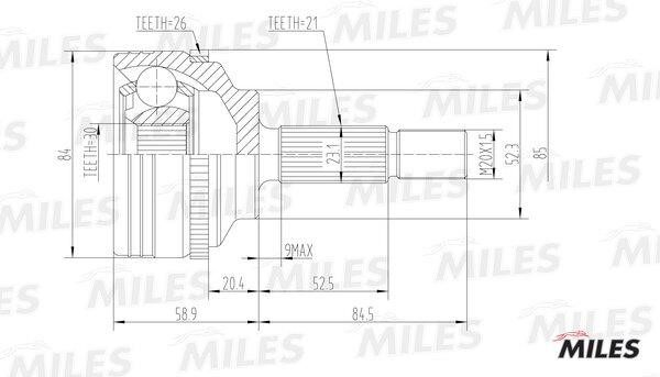 Miles GA20610 Joint kit, drive shaft GA20610: Buy near me in Poland at 2407.PL - Good price!