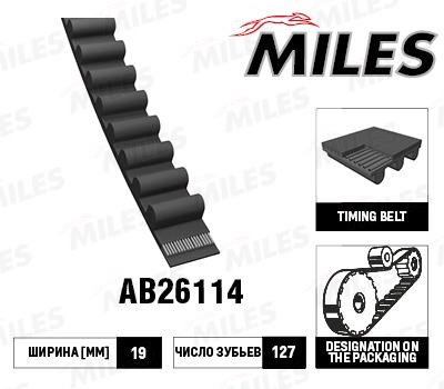 Miles AB26114 Timing belt AB26114: Buy near me in Poland at 2407.PL - Good price!