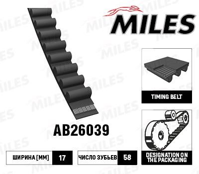 Miles AB26039 Timing belt AB26039: Buy near me in Poland at 2407.PL - Good price!