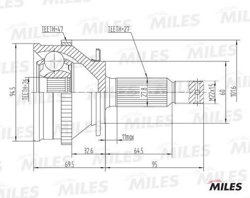 Miles GA20553 Joint kit, drive shaft GA20553: Buy near me at 2407.PL in Poland at an Affordable price!